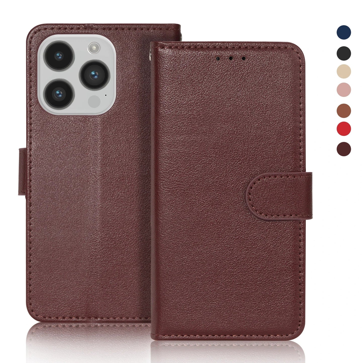 Leather Case Protect Cover For iPhone 15 14 13 12 Mini 11 Pro Max X XR XS Max 7 8 6 6s Plus SE 2020 2022 Stand Flip Wallet Case