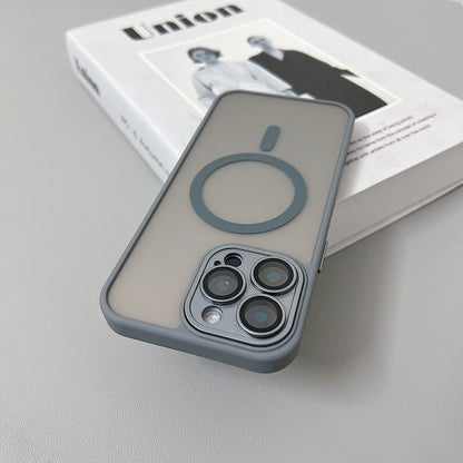 Magnetic Luxury Matte Translucent Armor Shockproof Case For iPhone 16 15 14 13 12 11 Pro Max For Magsafe Wireless Charge Cover