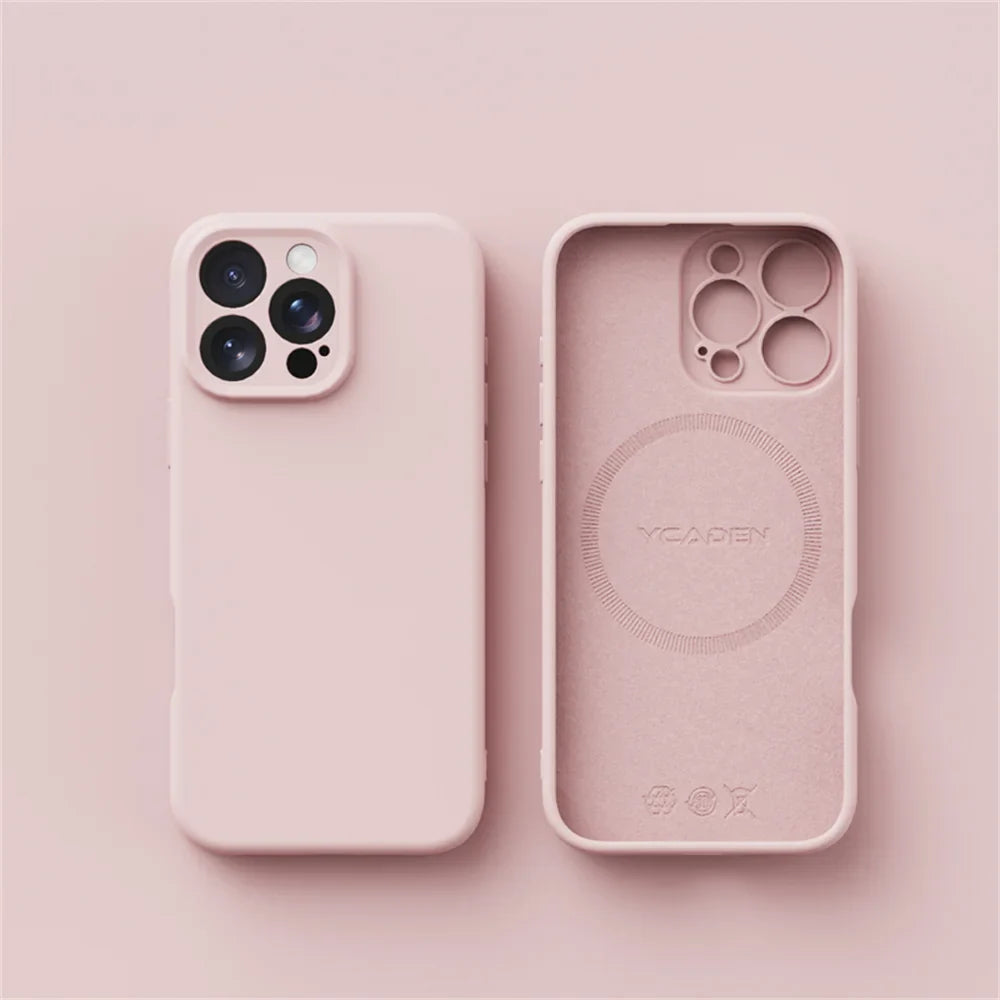 Luxury Liquid Silicone For Magsafe Phone Case For iPhone 16 Plus 15 14 13 12 Pro Max 11 X XR Wireless Charging Skin Smooth Cover
