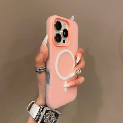 Luxury Candy Color 2 IN 1 Magsafe Case for iPhone 17 16 15 14 Plus 13 12 Pro Max 11 Magnetic Wireless Charge Matte Soft Cover