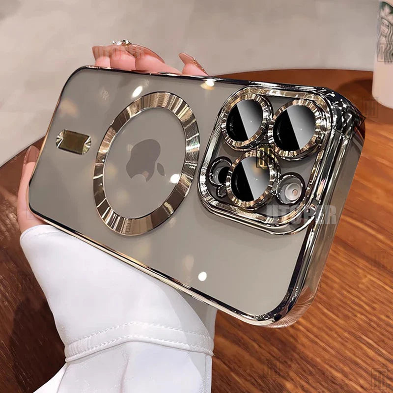 New Official Desert Gold Phone Case For iPhone 16 15 14 13 12 11 Pro Max Plus Clear Magsafe Magnetic Lens Protect Soft Cover
