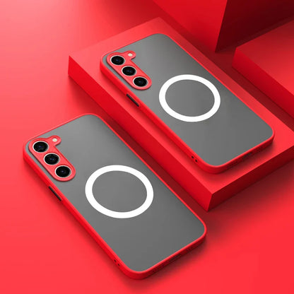 Matte Magnetic For Samsung Galaxy S25 S24 S23 S22 S21 S20 Ultra Plus FE A54 A53 A13 Note 20 10 5G Case Wireless Charge Cover