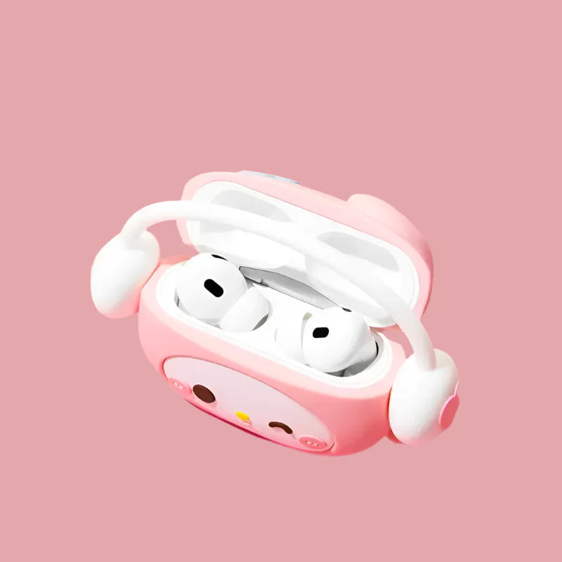 For Airpods 1 2 3 4 Pro Pro 2 Hello Kitty Kuromi Melody Listen To Music Silicone Earphone Case Accessories Cover