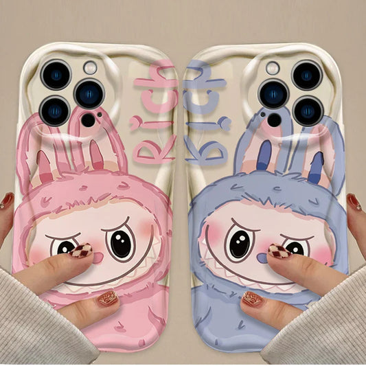 Cartoon L-La-Bubus 3D Wave Phone Case For iPhone 16 16E 15 14 13 12 11 Pro Max X XS X S Max XR SE 2020 SE4 7 8 Silicone Cover