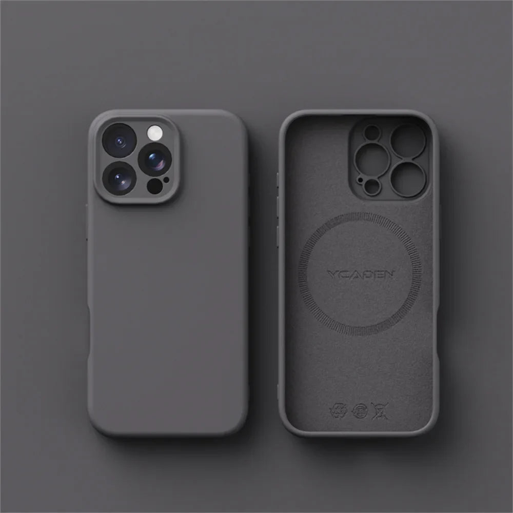 Luxury Liquid Silicone For Magsafe Phone Case For iPhone 16 Plus 15 14 13 12 Pro Max 11 X XR Wireless Charging Skin Smooth Cover
