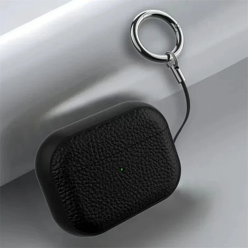Leather Texture Case For Apple Airpods 1 2 3 4 Pro air pods Wrieless Bluetooth Earphone Protective Cover Anti-lost Headphone Bag