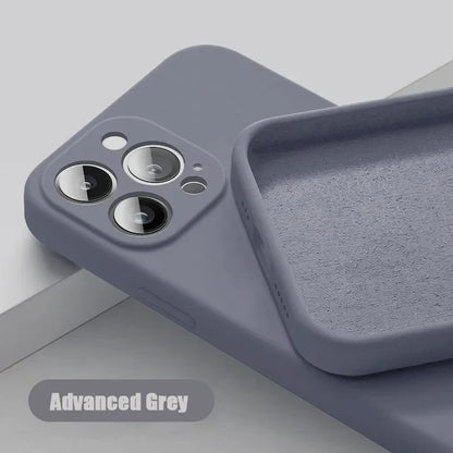 Luxury Silicone Antiskid Phone Case For iPhone 16 15 14 13 11 12 Pro Max 16 Plus Shockproof Full Lens Protection Cover