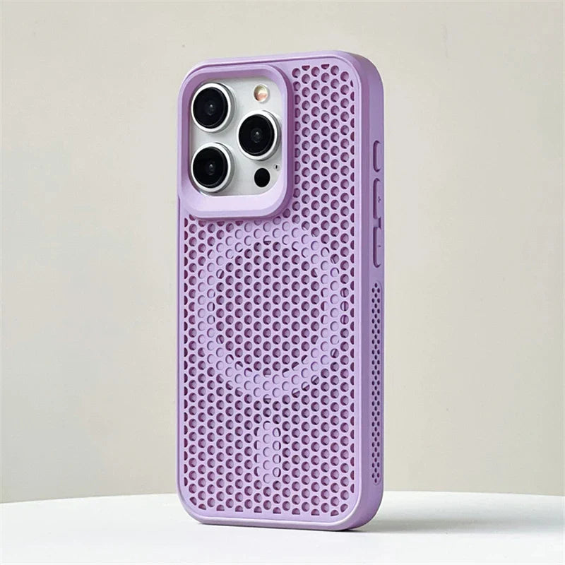 Luxury Matte Heat Dissipation Hole For Magsafe Case For iPhone 16 15 14 1312Pro Max Plus Magnetic Wireless Charge PC Hard Cover