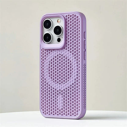 Luxury Matte Heat Dissipation Hole For Magsafe Case For iPhone 16 15 14 1312Pro Max Plus Magnetic Wireless Charge PC Hard Cover