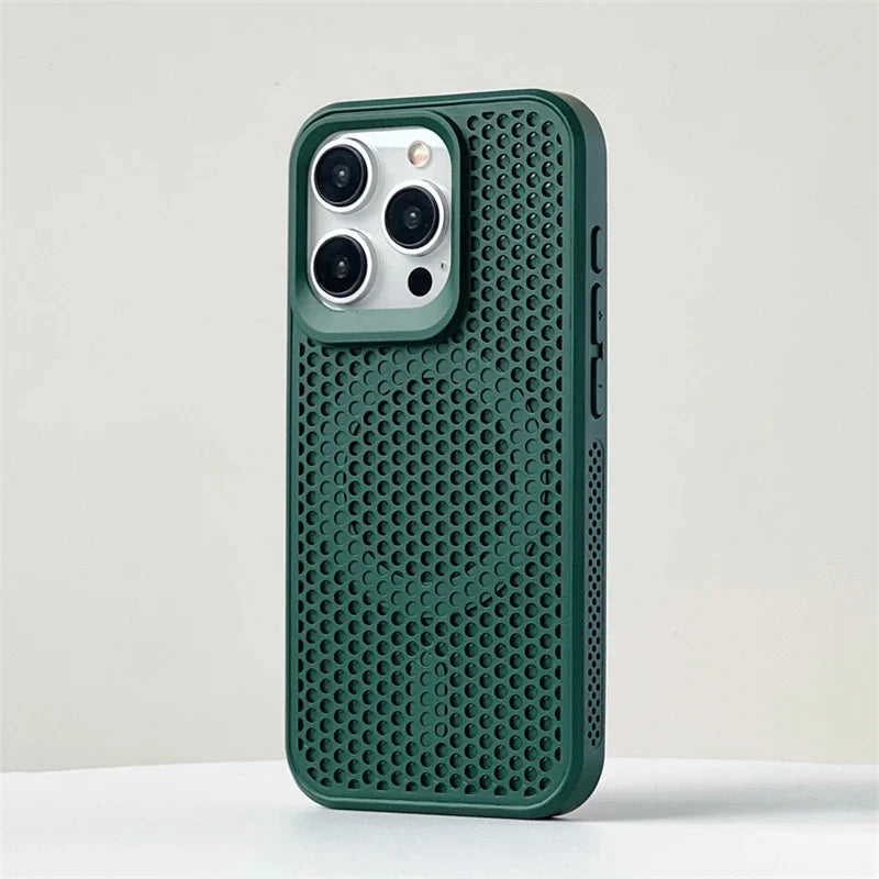 Luxury Matte Heat Dissipation Hole For Magsafe Case For iPhone 16 15 14 1312Pro Max Plus Magnetic Wireless Charge PC Hard Cover