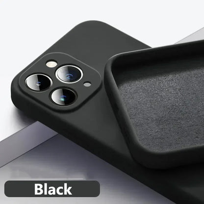 Luxury Silicone Antiskid Phone Case For iPhone 16 15 14 13 11 12 Pro Max 16 Plus Shockproof Full Lens Protection Cover
