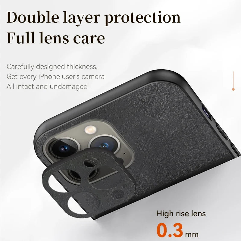 For Magsafe iPhone 15 14 13 12 11 Pro Max X XR XS max 14 15 Plus Sheepskin Vintage Magnetic Leather Soft Phone Case Cover