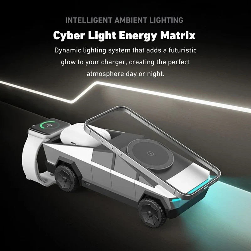 CyberDock+ Magnetic Wireless Charger Car 3-in-1